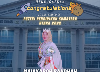 Mahasiswi Prodi Pendidikan Bahasa Inggris FKIP UMSU Meraih 1st Runner Up Putri Pendidikan Sumatera Utara 2022