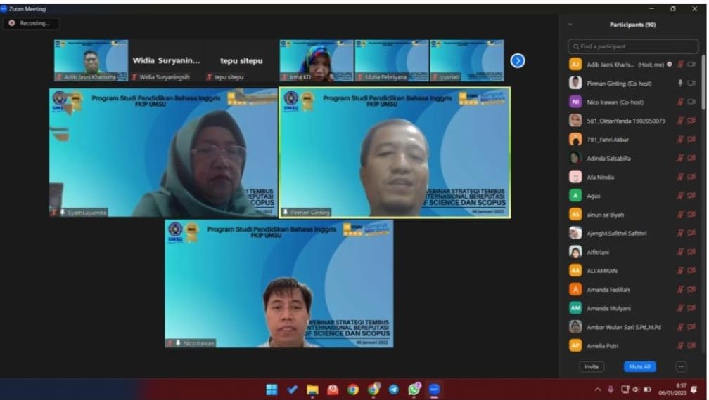 Program Studi Pendidikan Bahasa Inggris UMSU Selenggarakan Webinar Publikasi di Jurnal Internasional Bereputasi