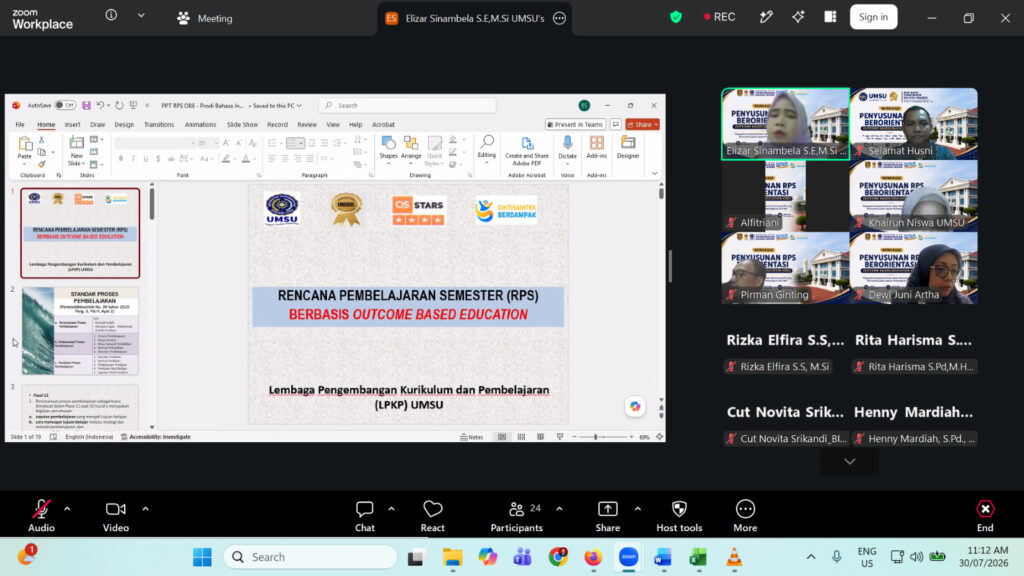 Pemaparan oleh Ibu Elizar Sinambela, S.E., M.Si.